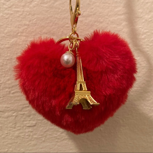 “Ringarde” Emily in Paris Inspired Bag Charm Key Chain Eiffel Tower Faux Fur ❤️ - Picture 4 of 5